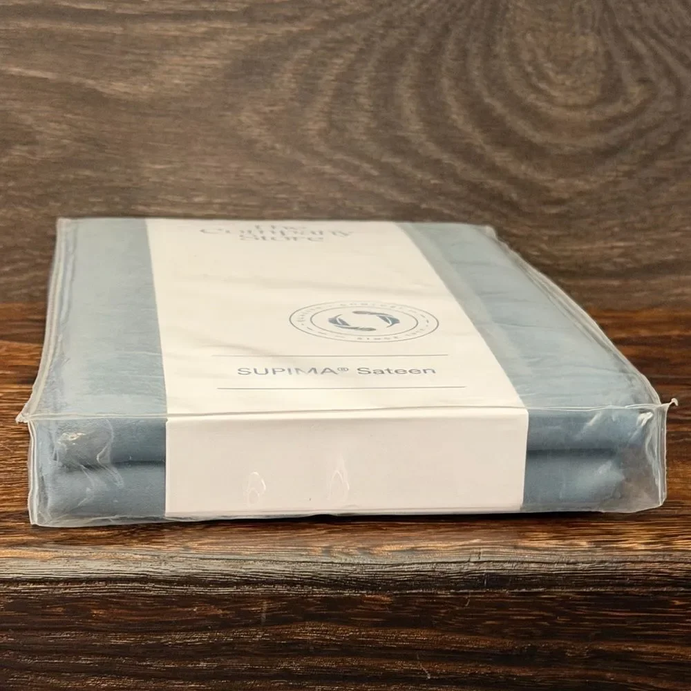 The Company Store Legends Premium Supima® Sateen Pillowcase Set King, Blue. NWT